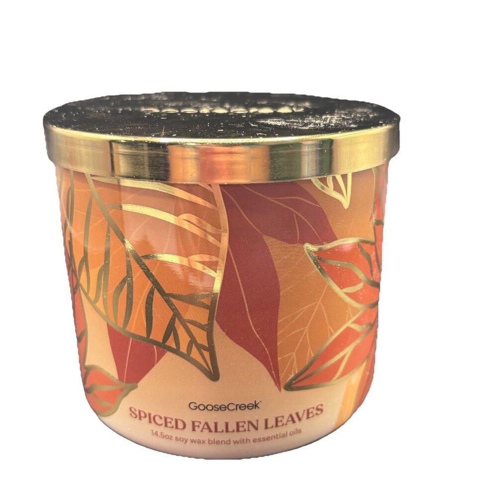 Goose Creek Spiced Fallen Leaves 3 wick Candle 14.5 oz Jar Spices Apple Fall